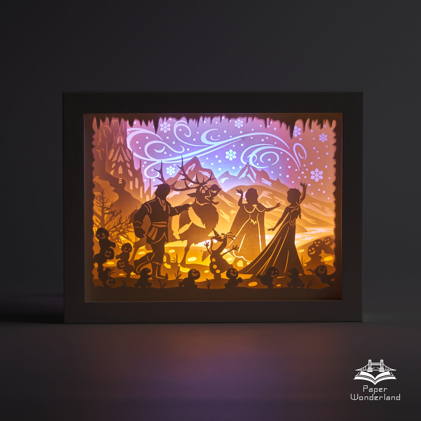 Paper Cut Light Box Paper Carving Light Box-Frozen