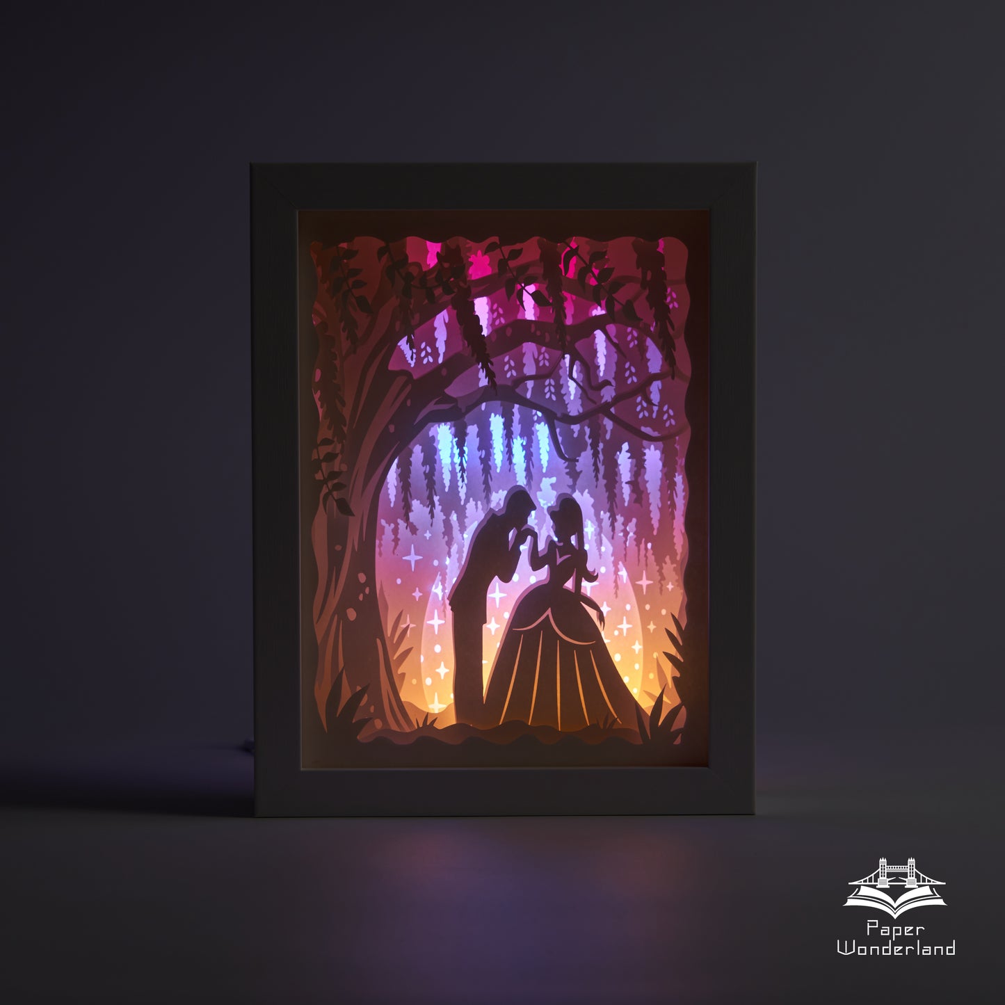 Paper Cut Light Box Paper Carving Light Box-wisteria
