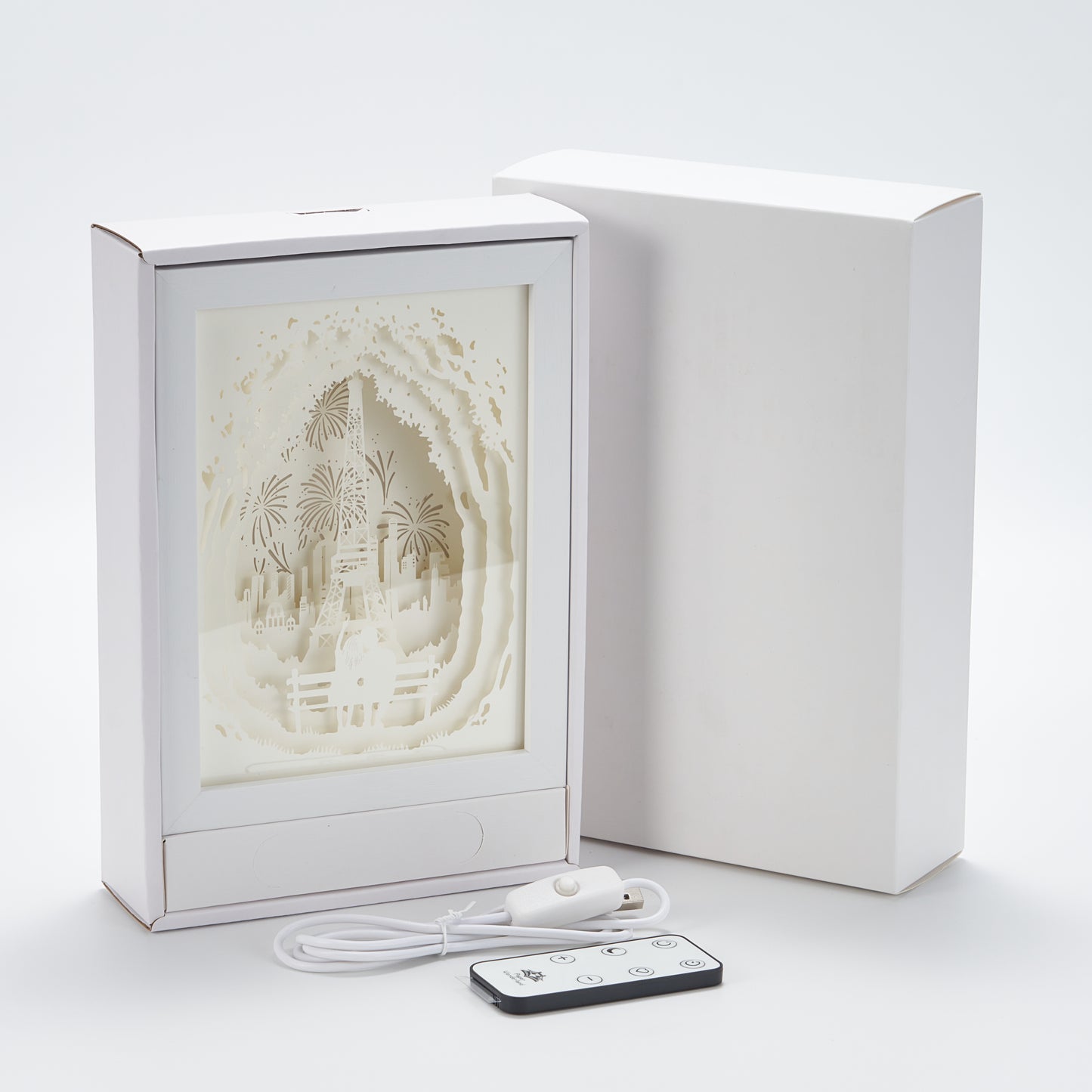 Paper Cut Light Box Paper Carving Light Box -Bloom in pairs