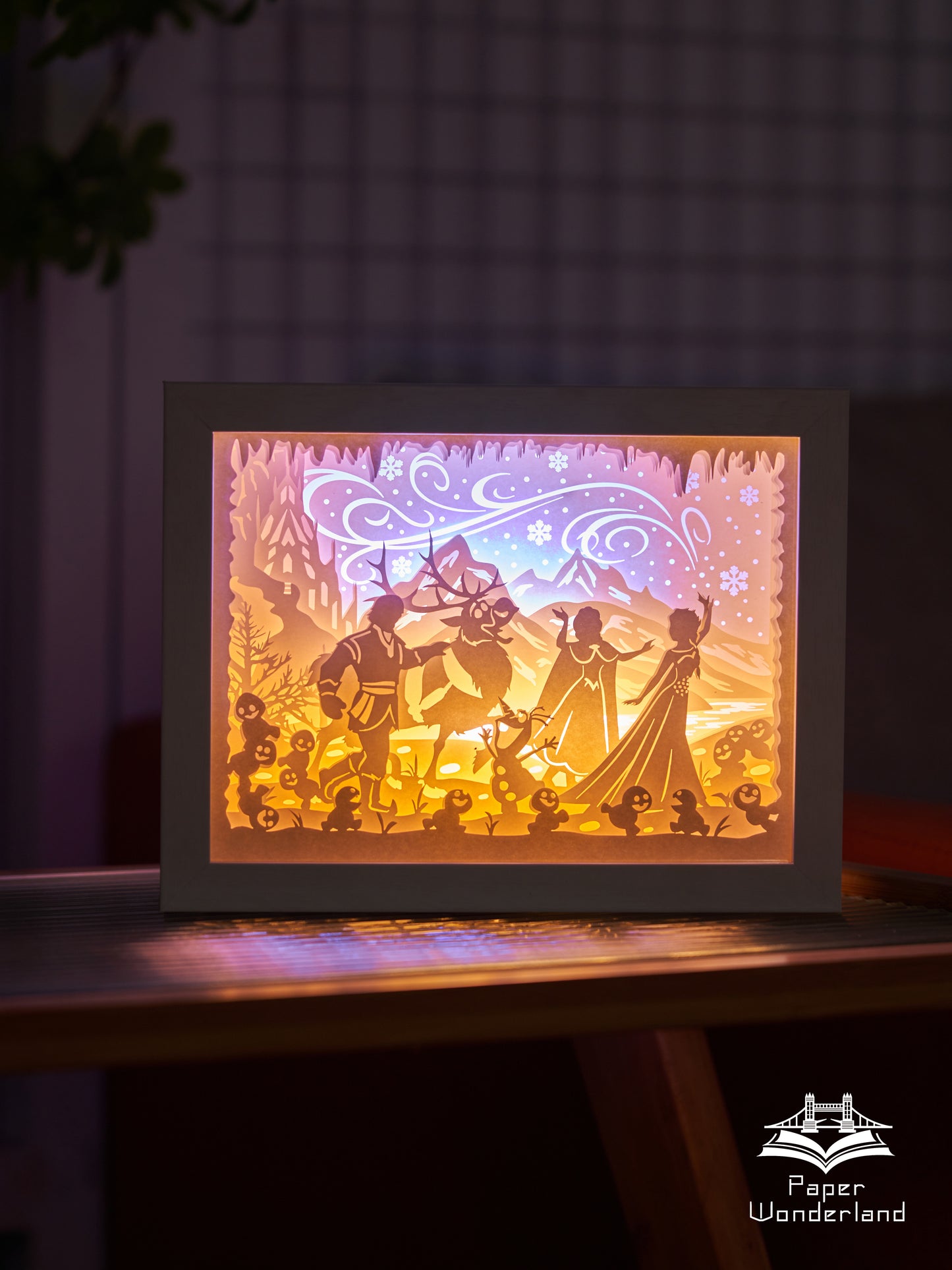 Paper Cut Light Box Paper Carving Light Box-Frozen