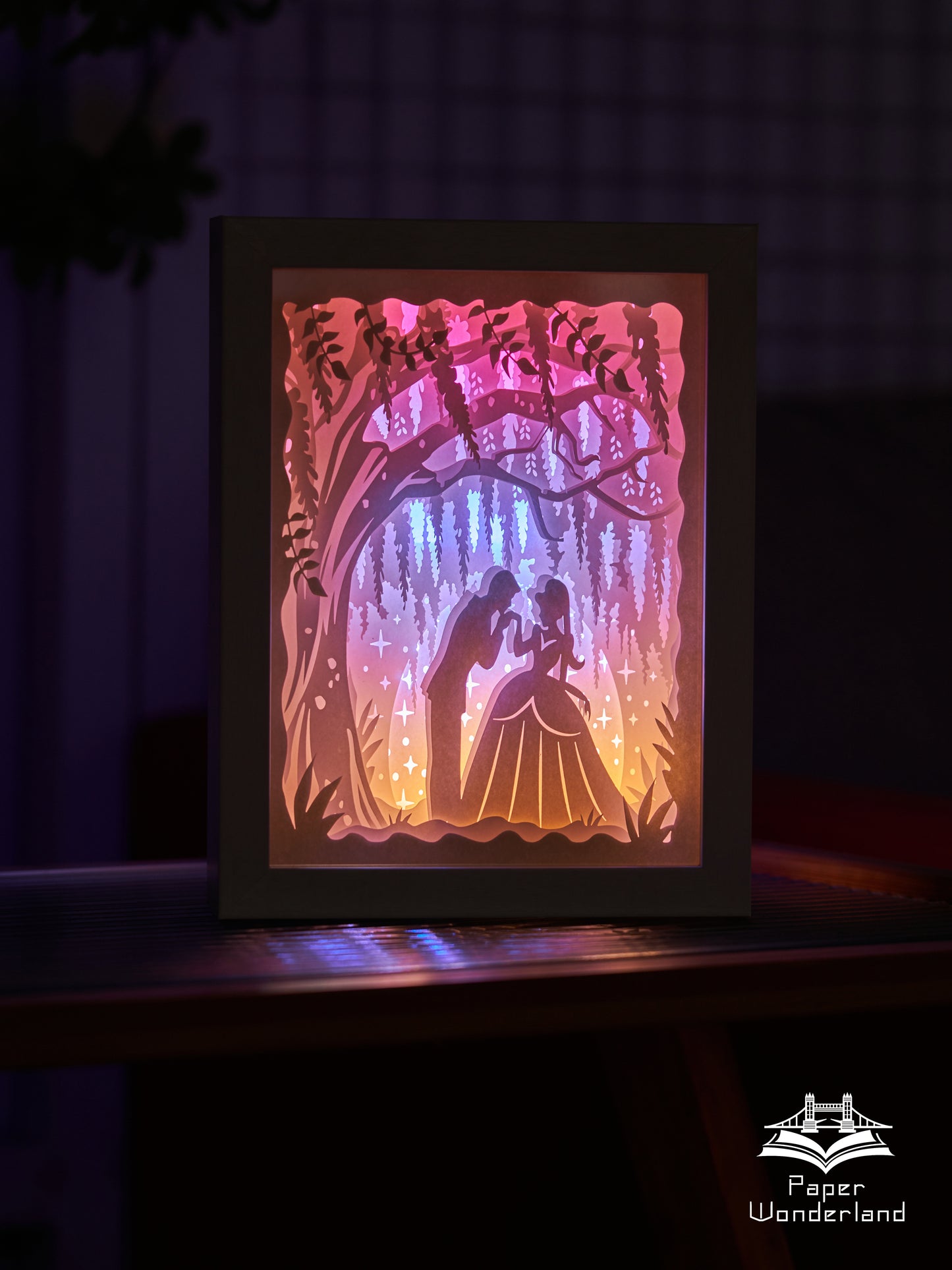 Paper Cut Light Box Paper Carving Light Box-wisteria