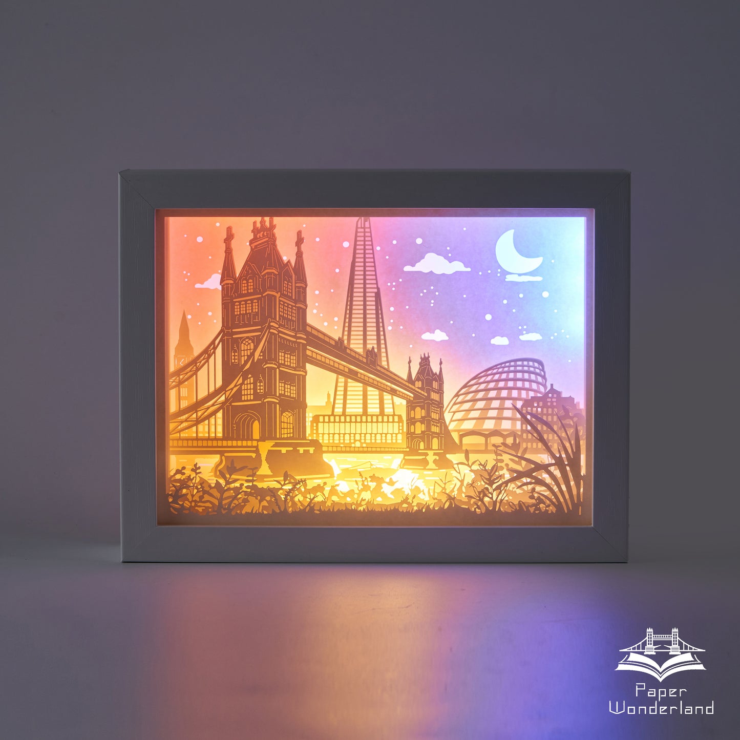 Paper Cut Light Box Paper Carving Light Box-Tower bridge