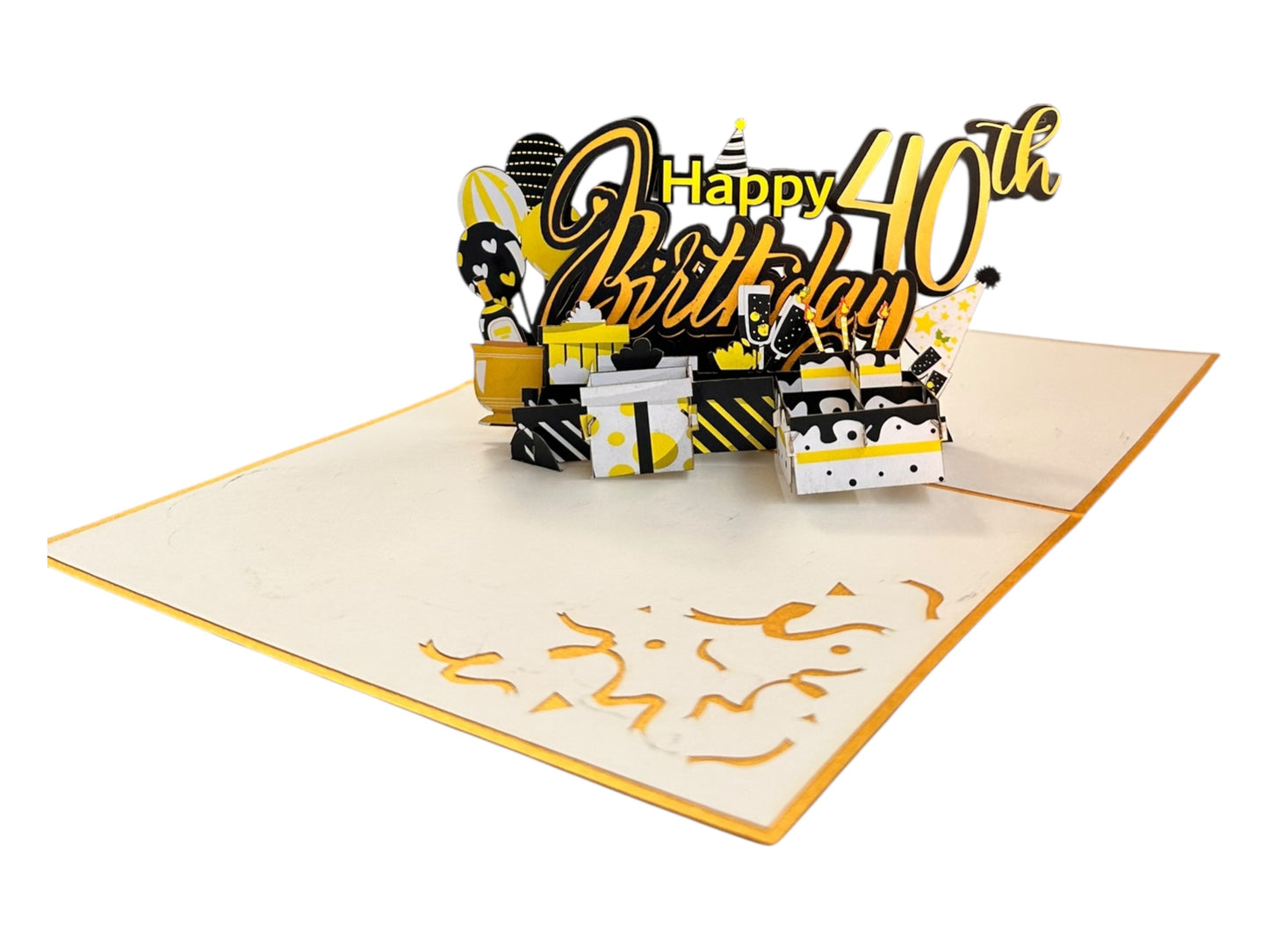 Happy 40th birthday pop up card