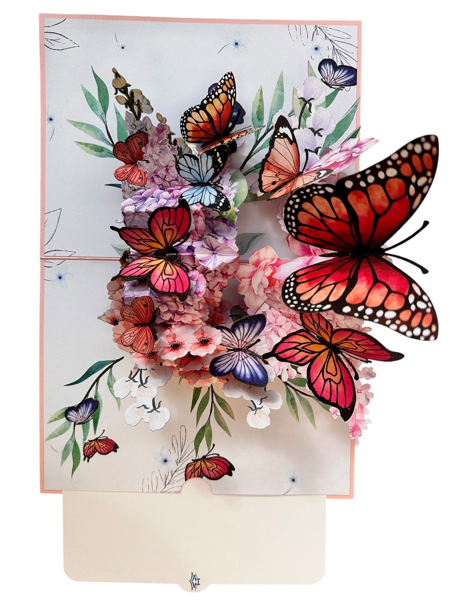 3D Pink butterfly Pop Up card