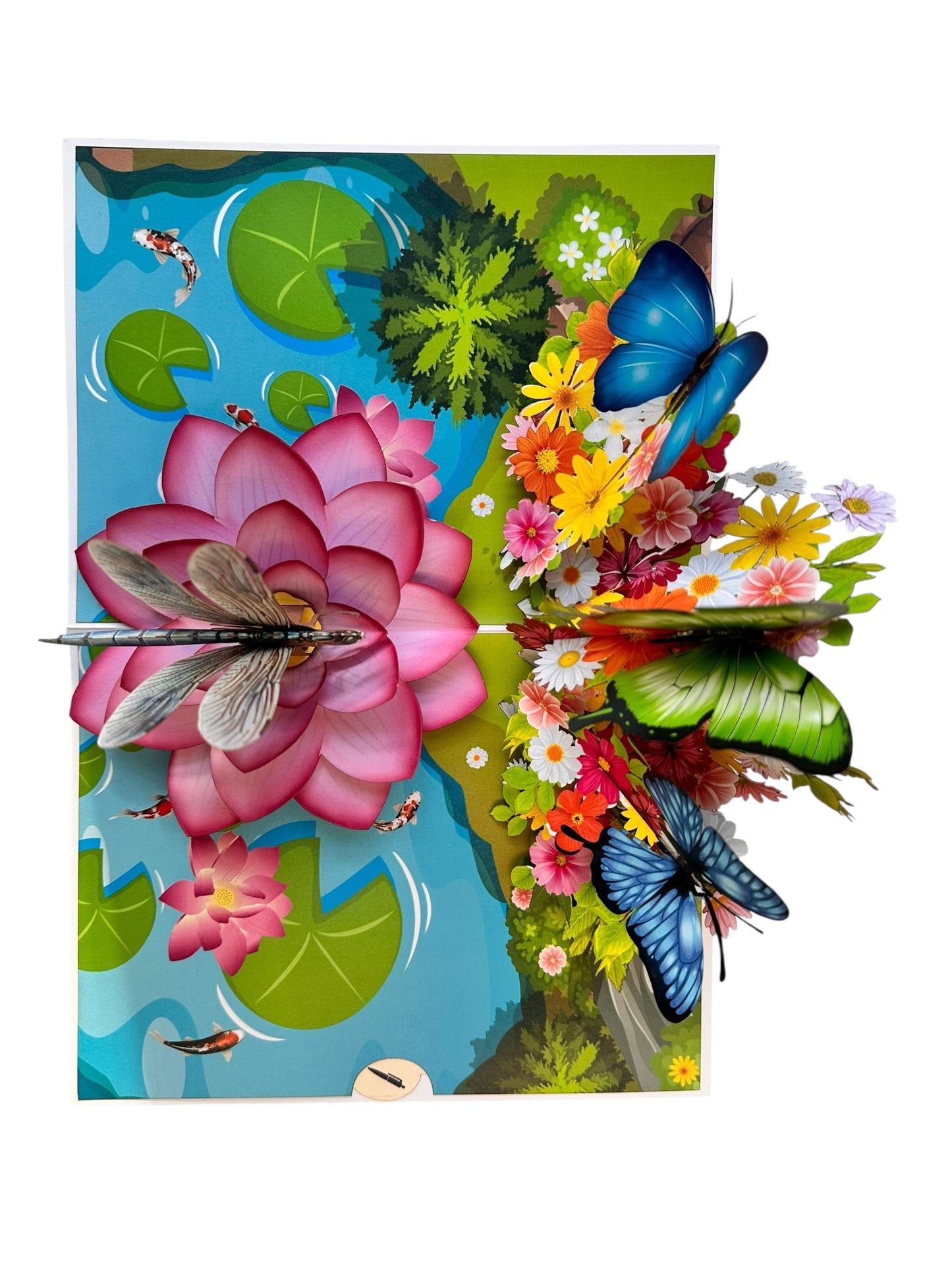 dragonfly and butterfly Pop Up Card