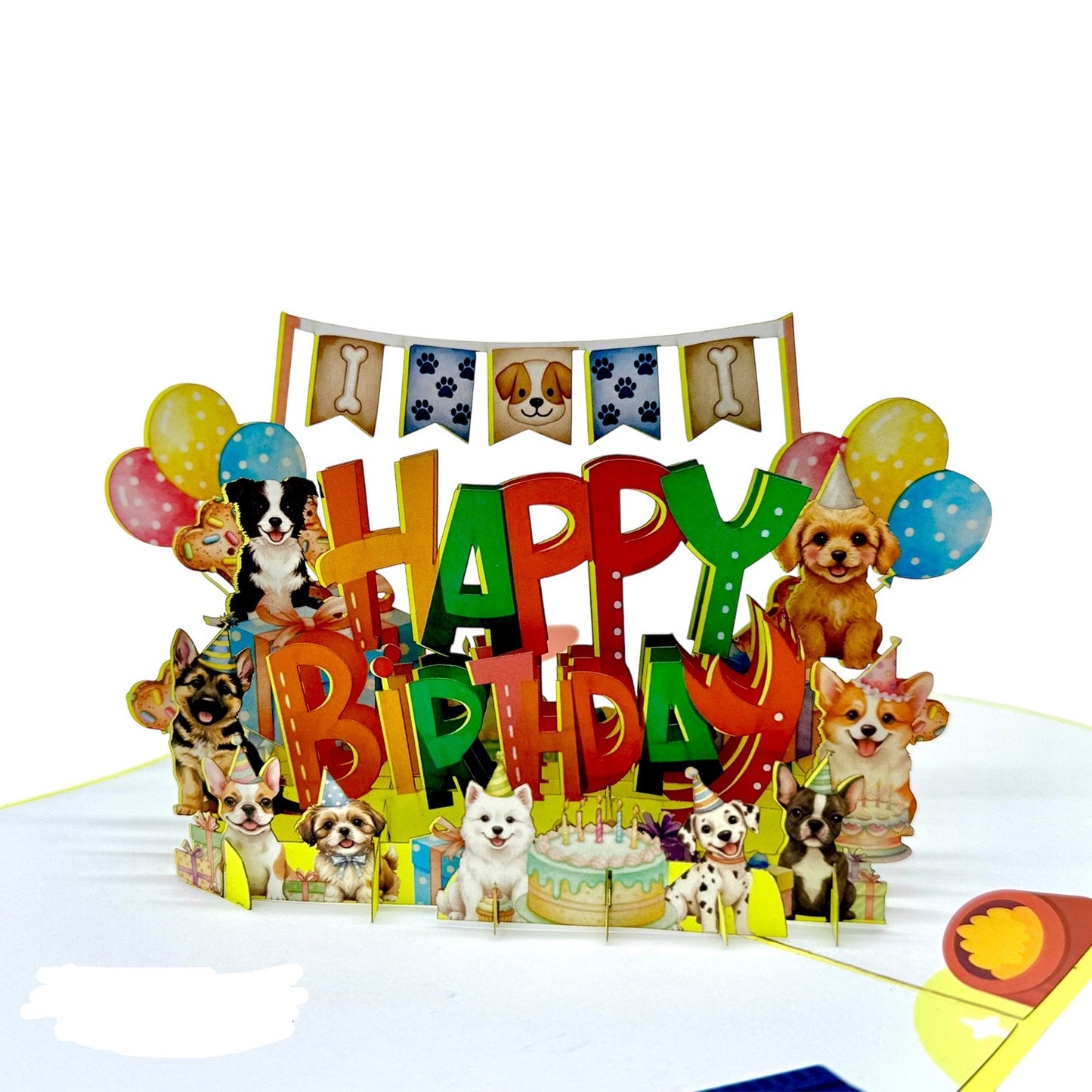 Happy Birthday Dogs Pop-up Card – 3D Birthday Greeting Card