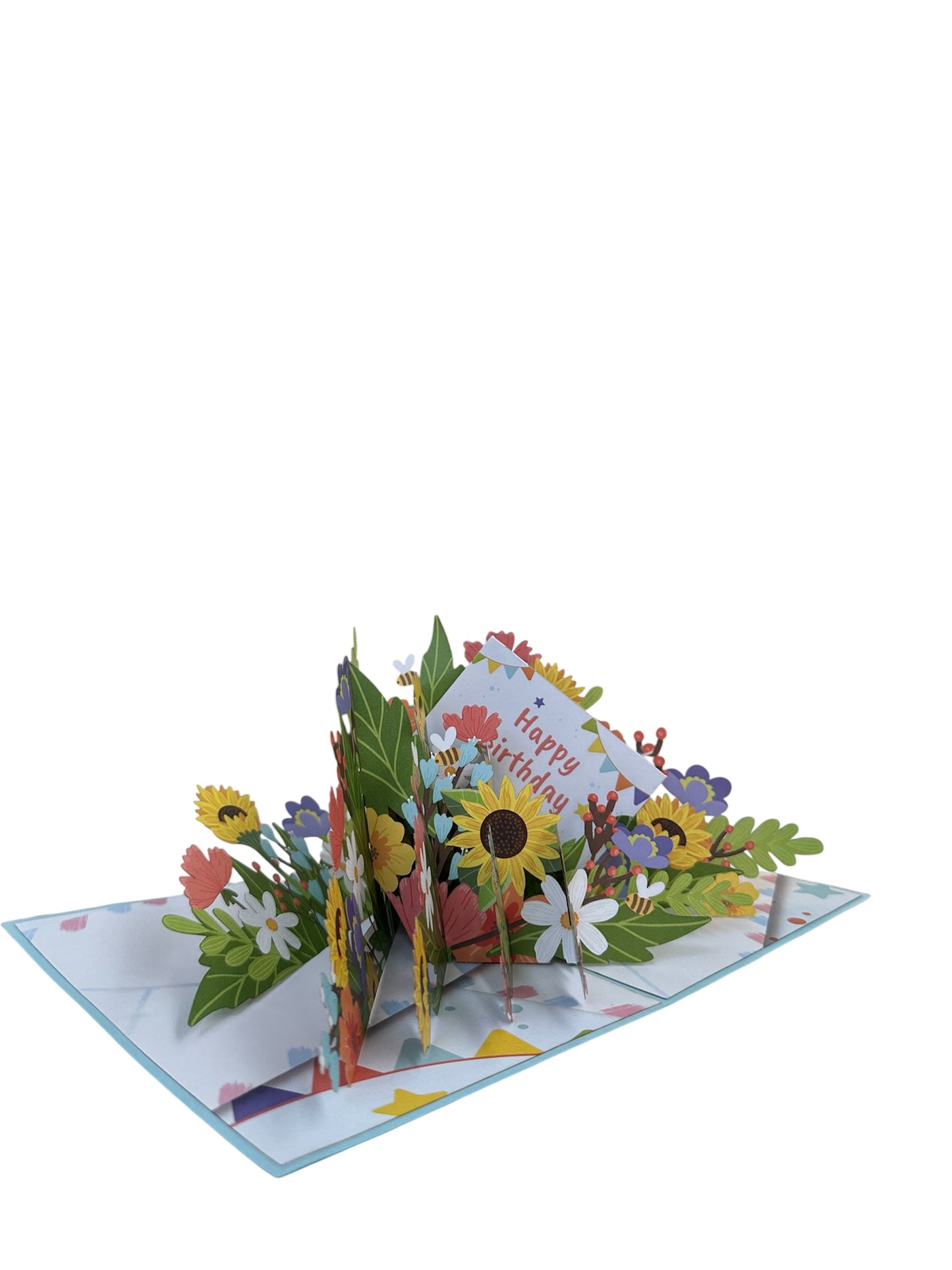 Happy birthday flowers pop up card