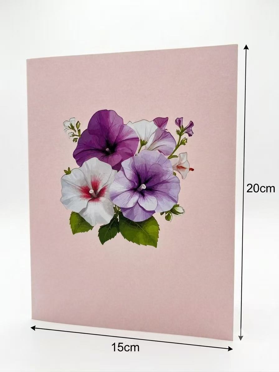Petunias Flowers Pop Up Card