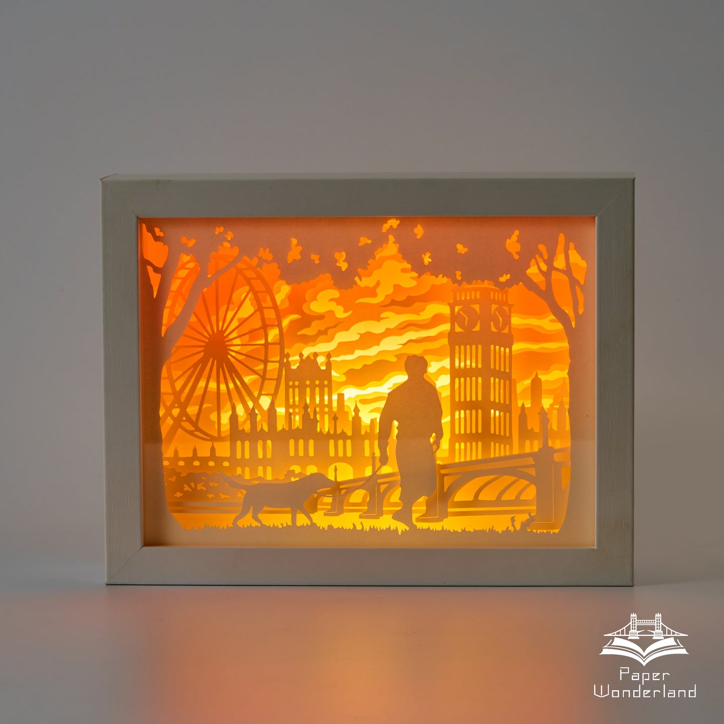 Paper Cut Light Box Paper Carving Light Box -walk a dog