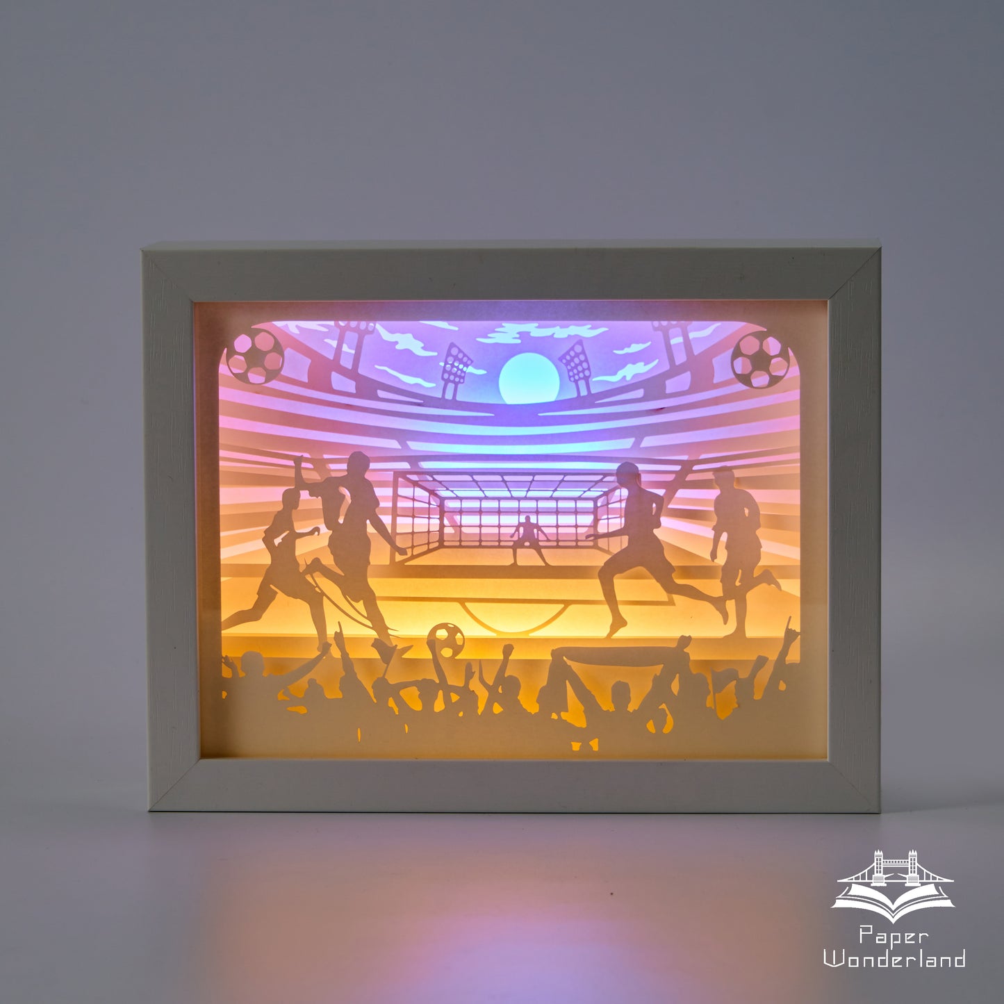 Paper Cut Light Box Paper Carving Light Box -Football
