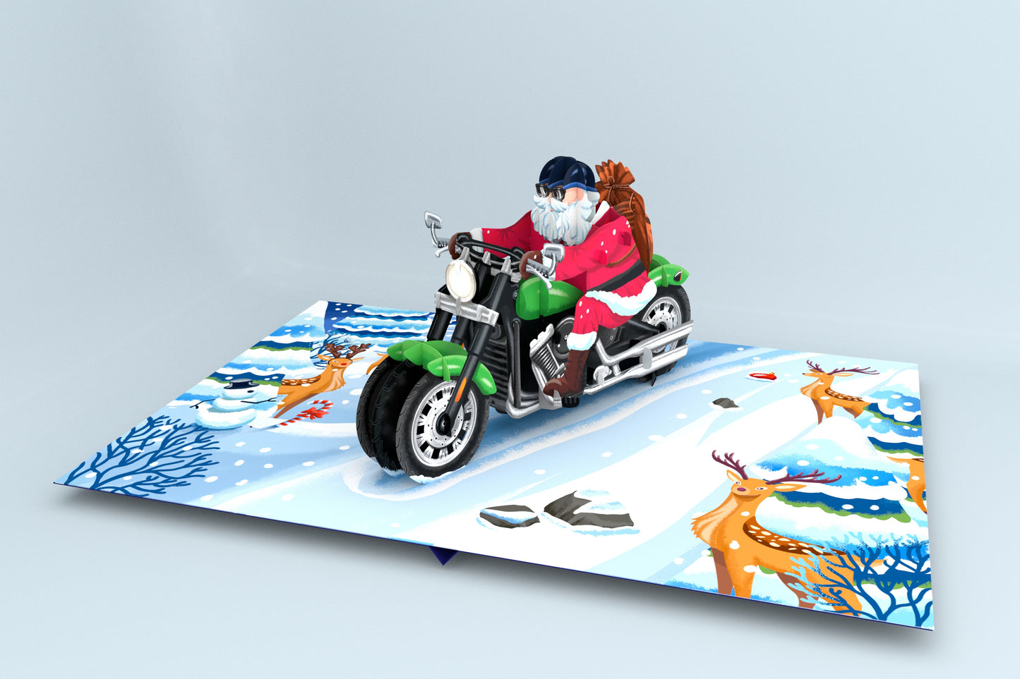 SANTA BIKER Pop Up Cards