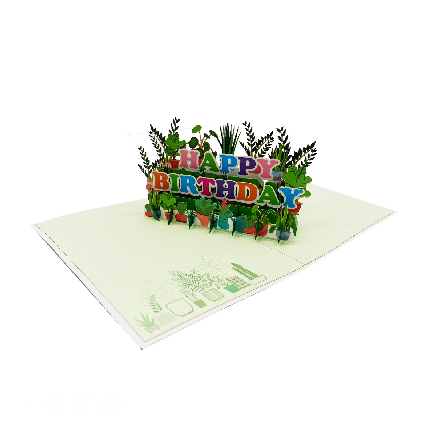 Happy Birthday Tropical Trees Pop Up Card