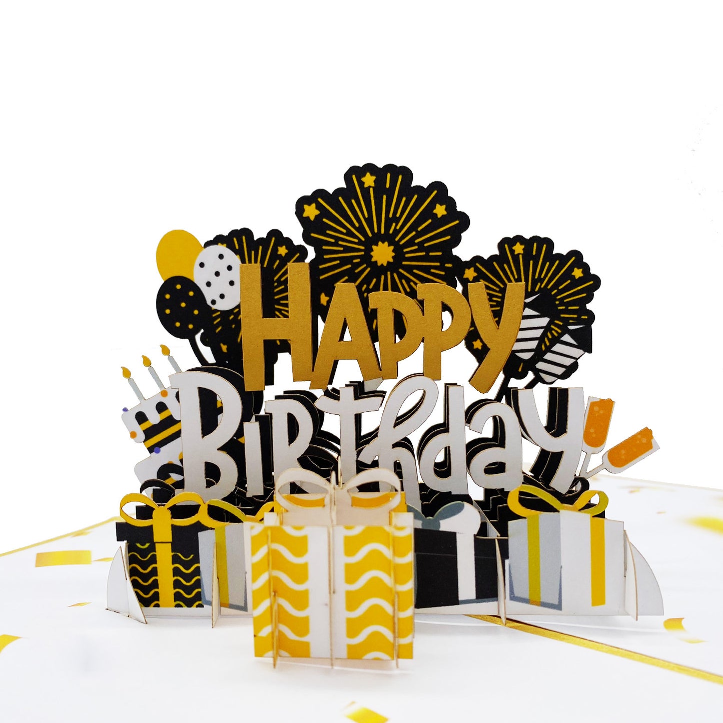 Happy Birthday Text Pop Up Card