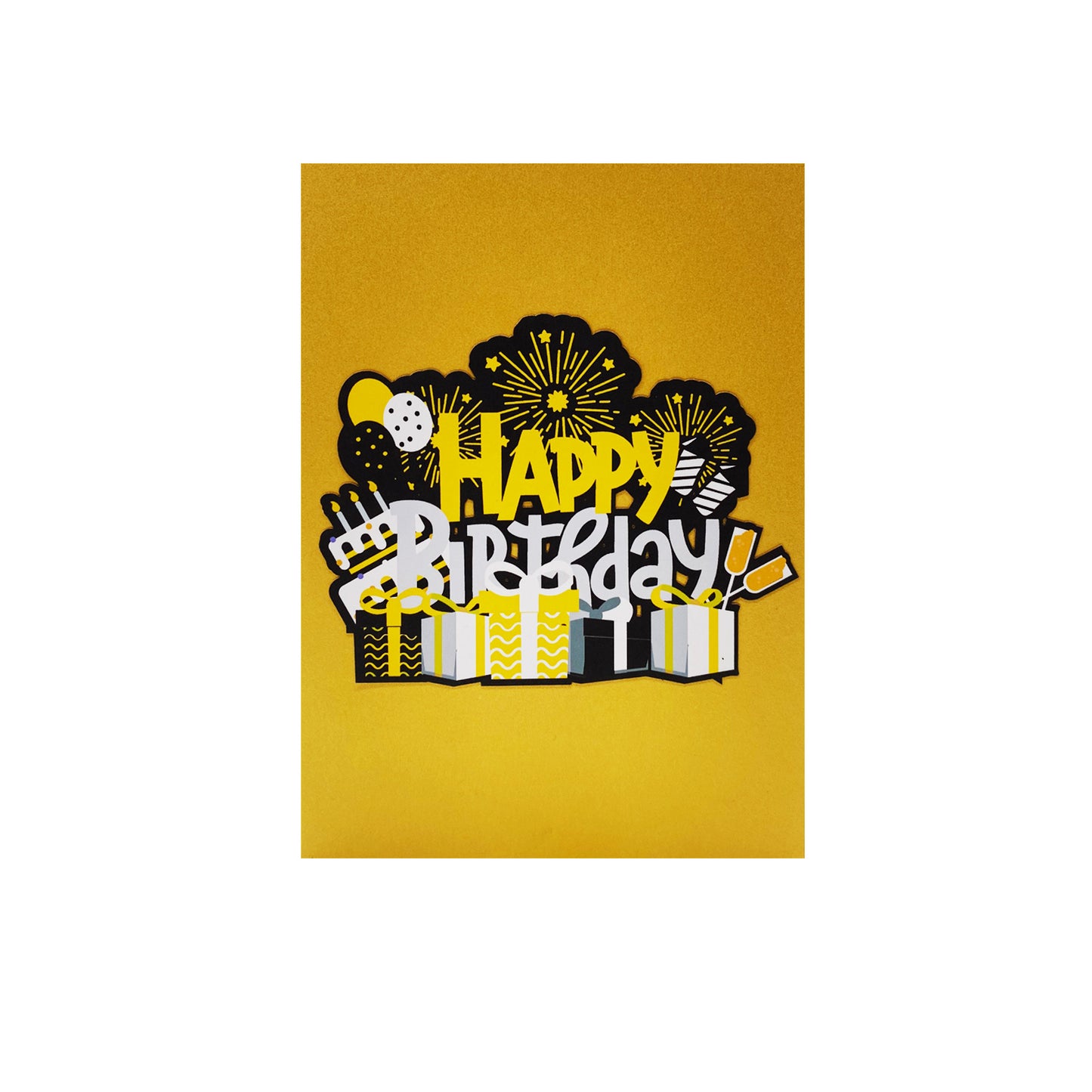 Happy Birthday Text Pop Up Card