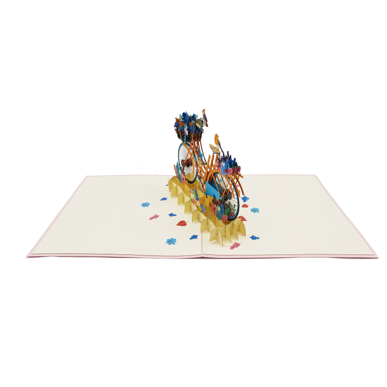 Bicycle Flowers Pop Up Card