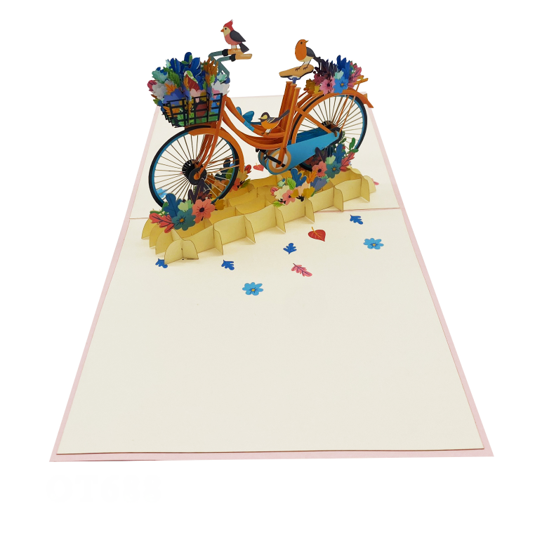 Bicycle Flowers Pop Up Card