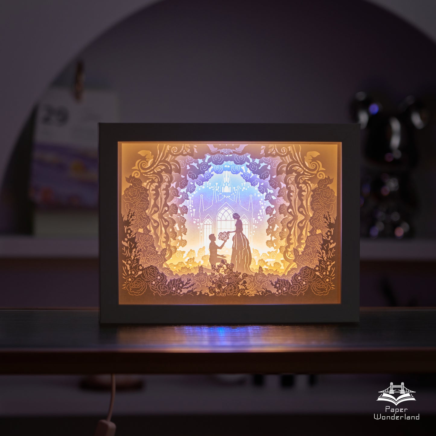 Paper Cut Light Box Paper Carving Light Box -Romantic wedding
