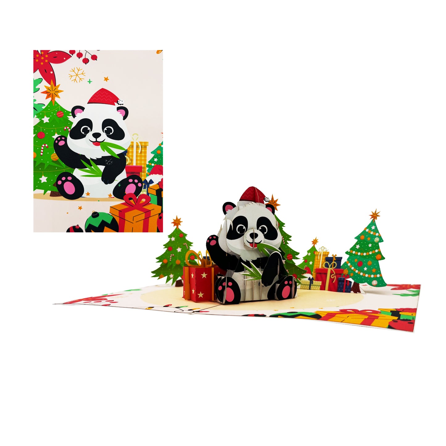 Christmas Panda Tree Pop Up Cards