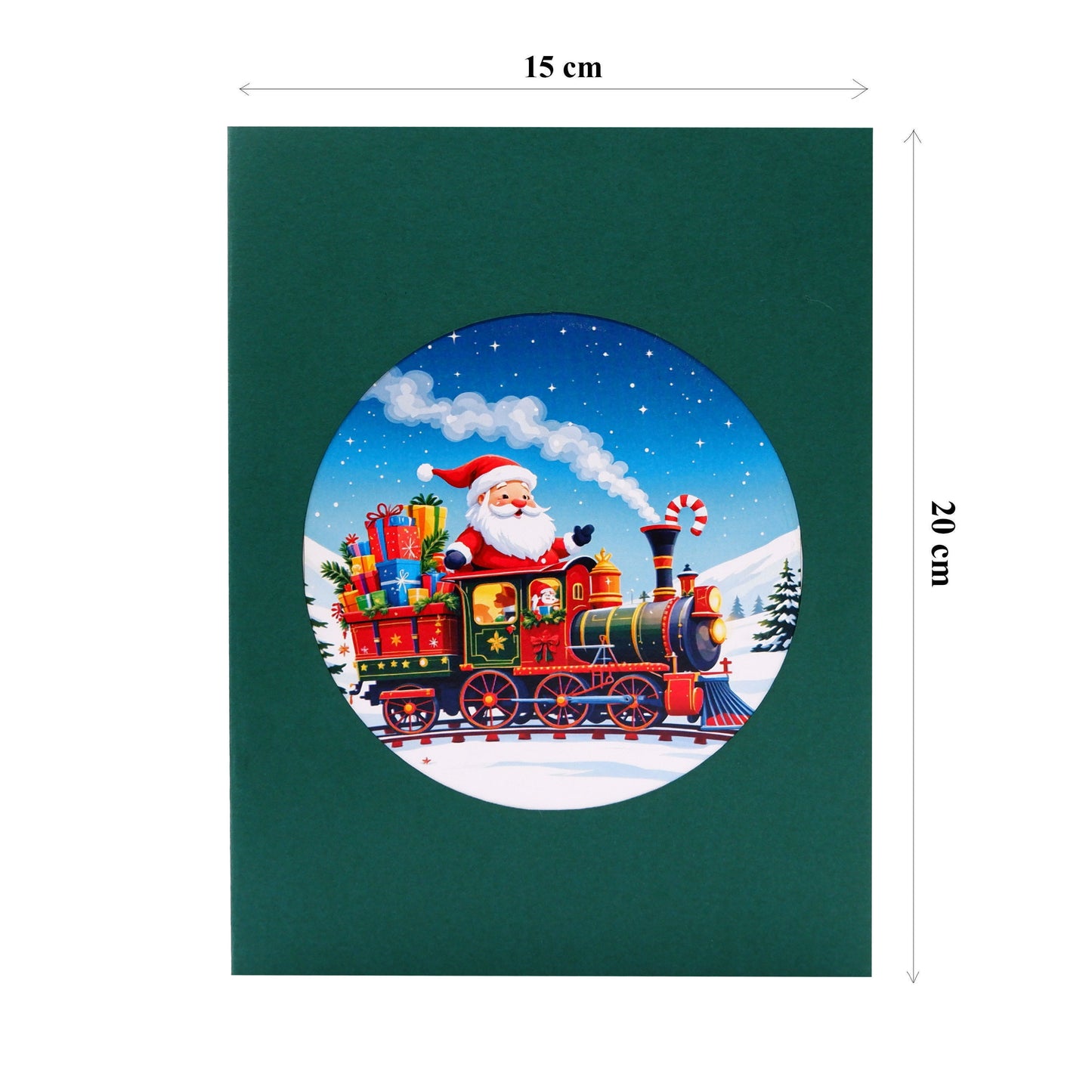 Santa Train  Xmas  Pop-Up Card