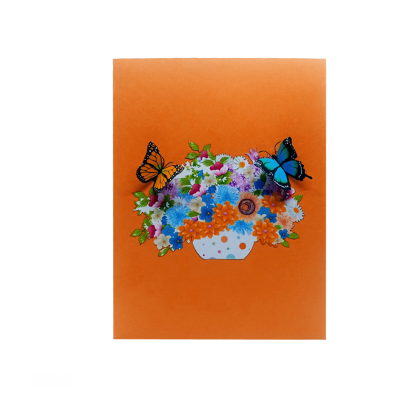 Wildflowers Floral Vase Pop Up Cards