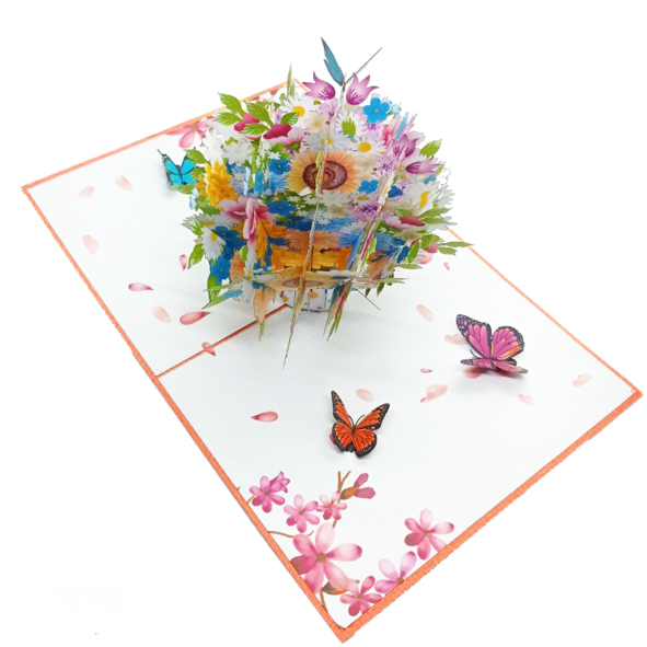 Wildflowers Floral Vase Pop Up Cards