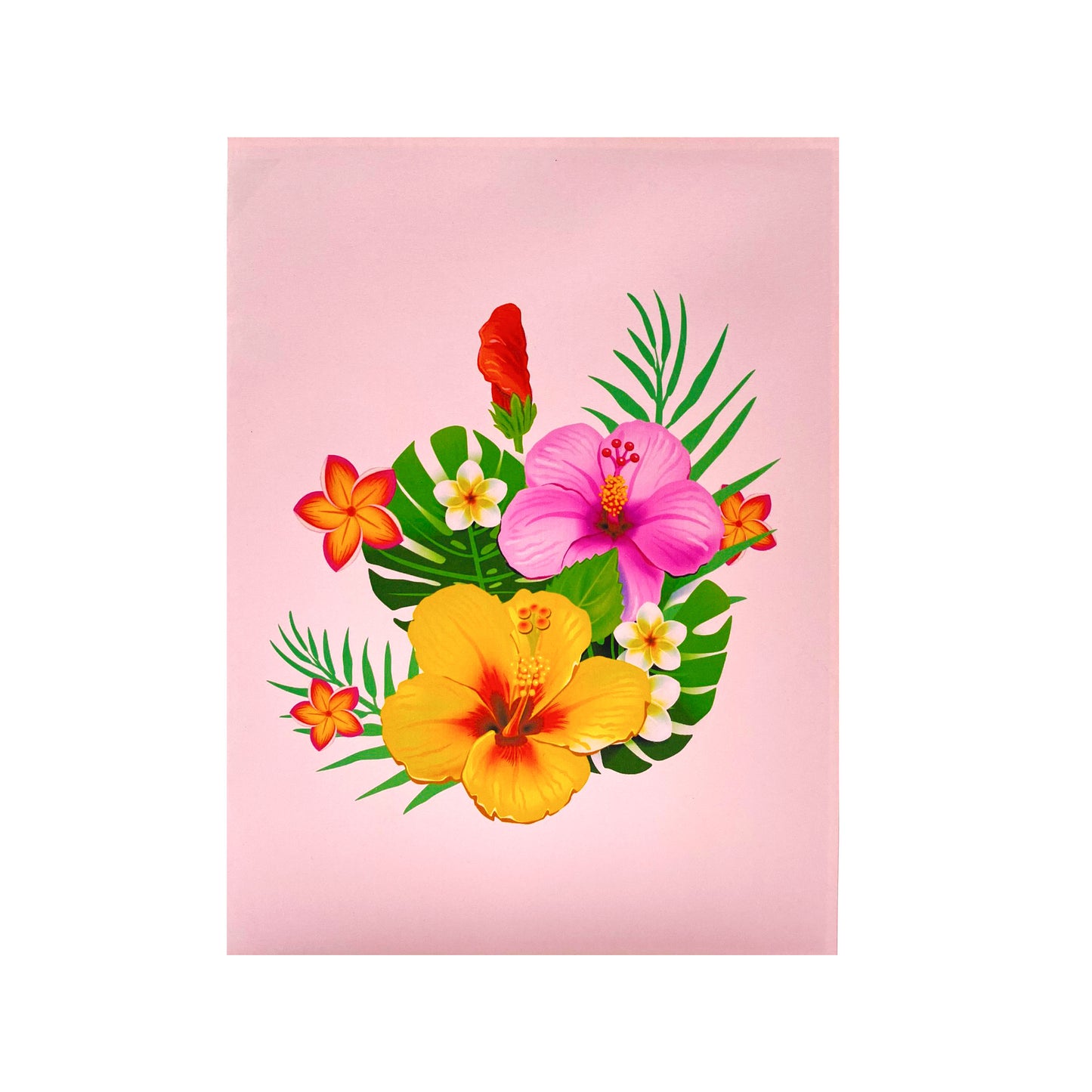 Green Hummingbird & Hibicus Pop Up Card