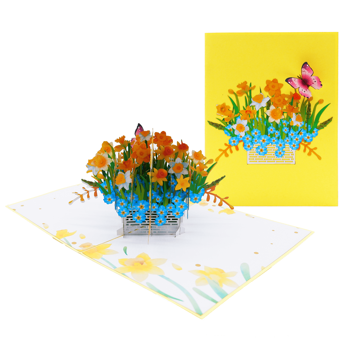 Daffodils Basket Pop Up Card