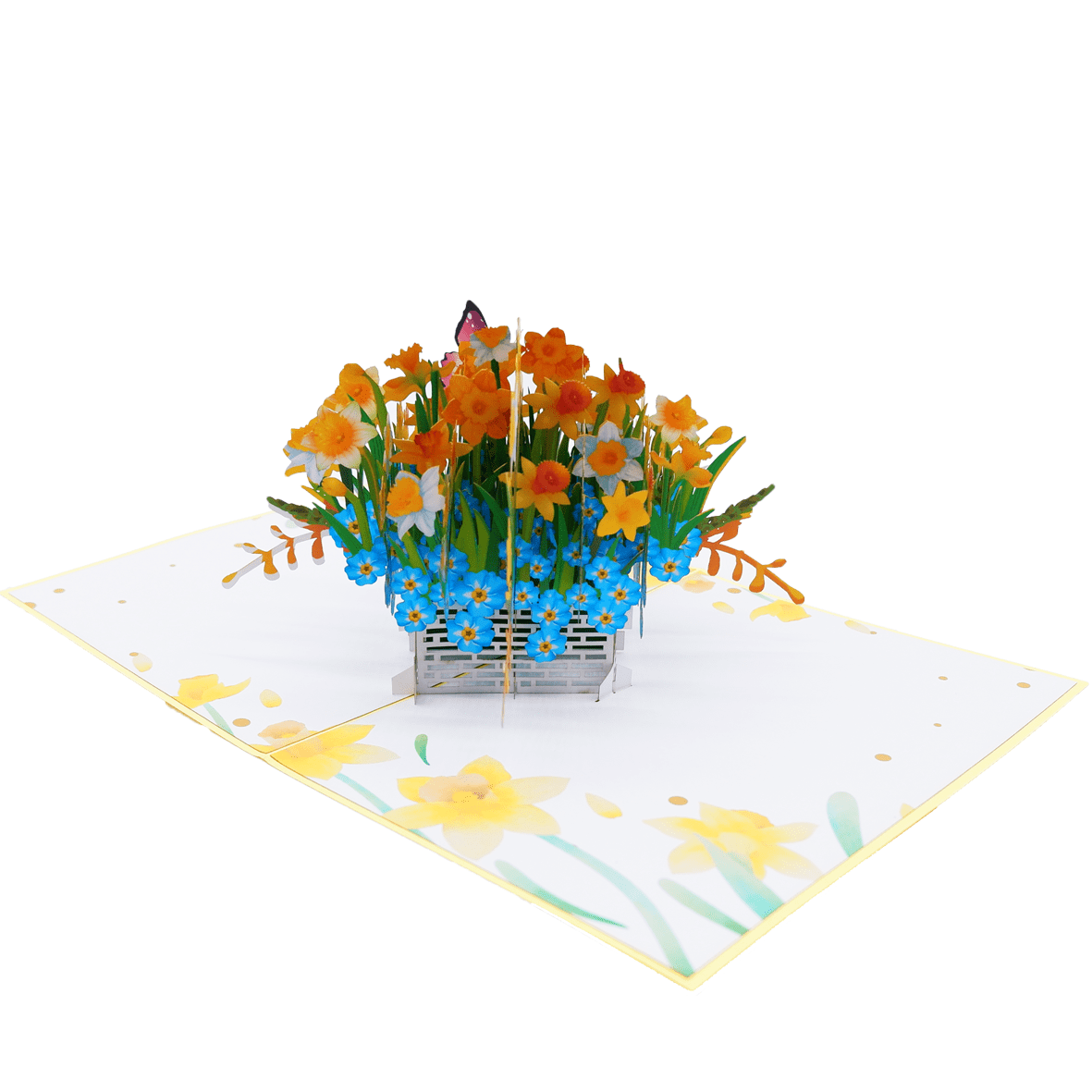 Daffodils Basket Pop Up Card