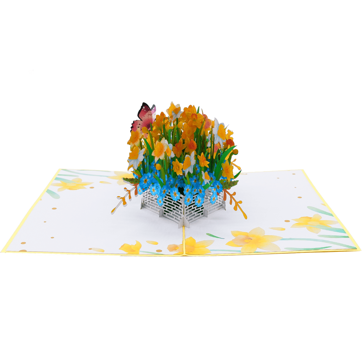 Daffodils Basket Pop Up Card