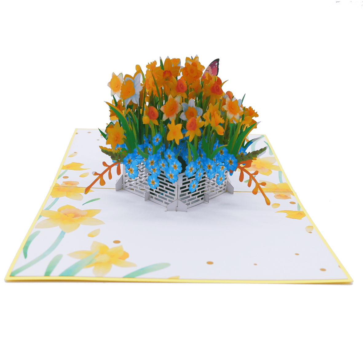 Daffodils Basket Pop Up Card