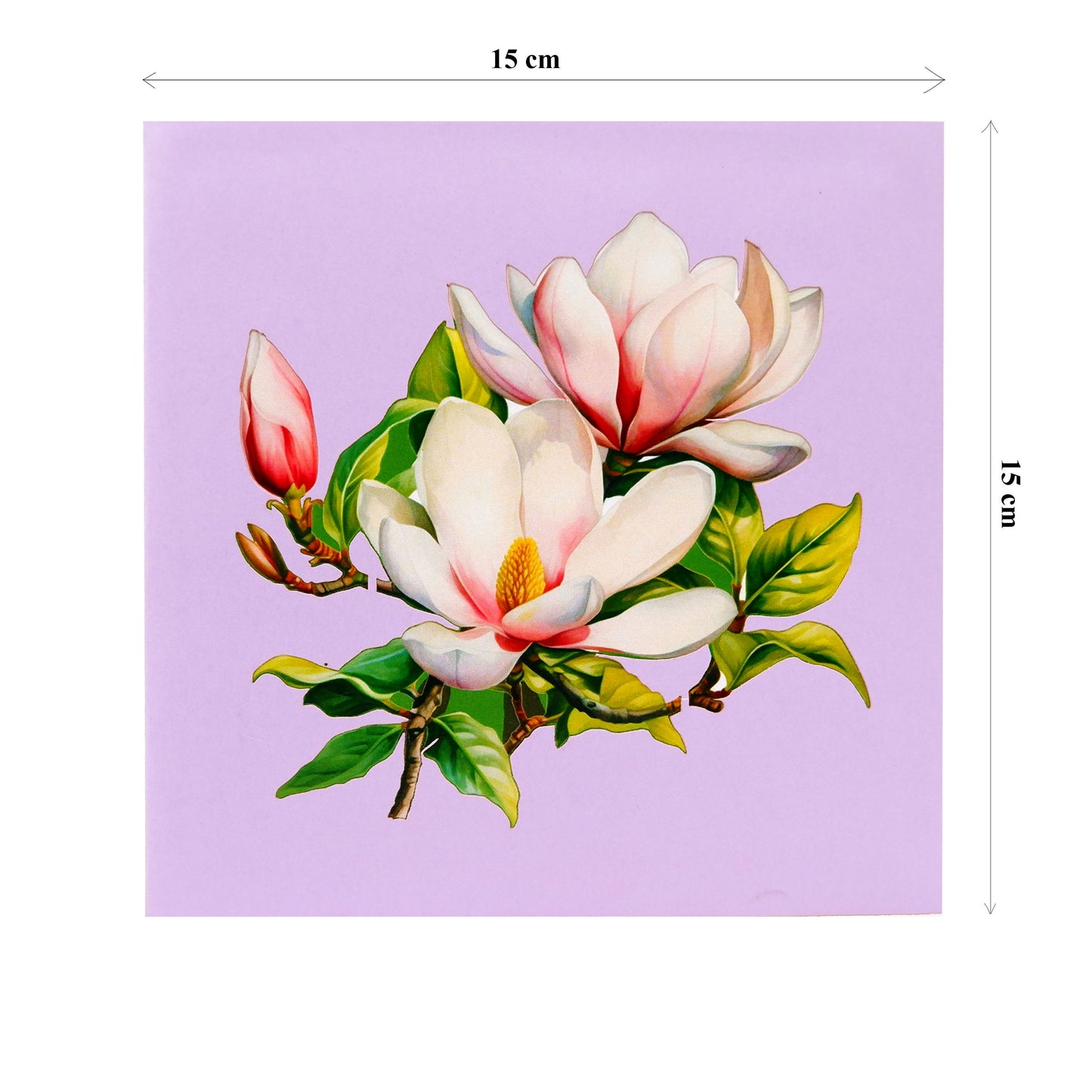 Purple Magnolia Flowers Vase pop up card