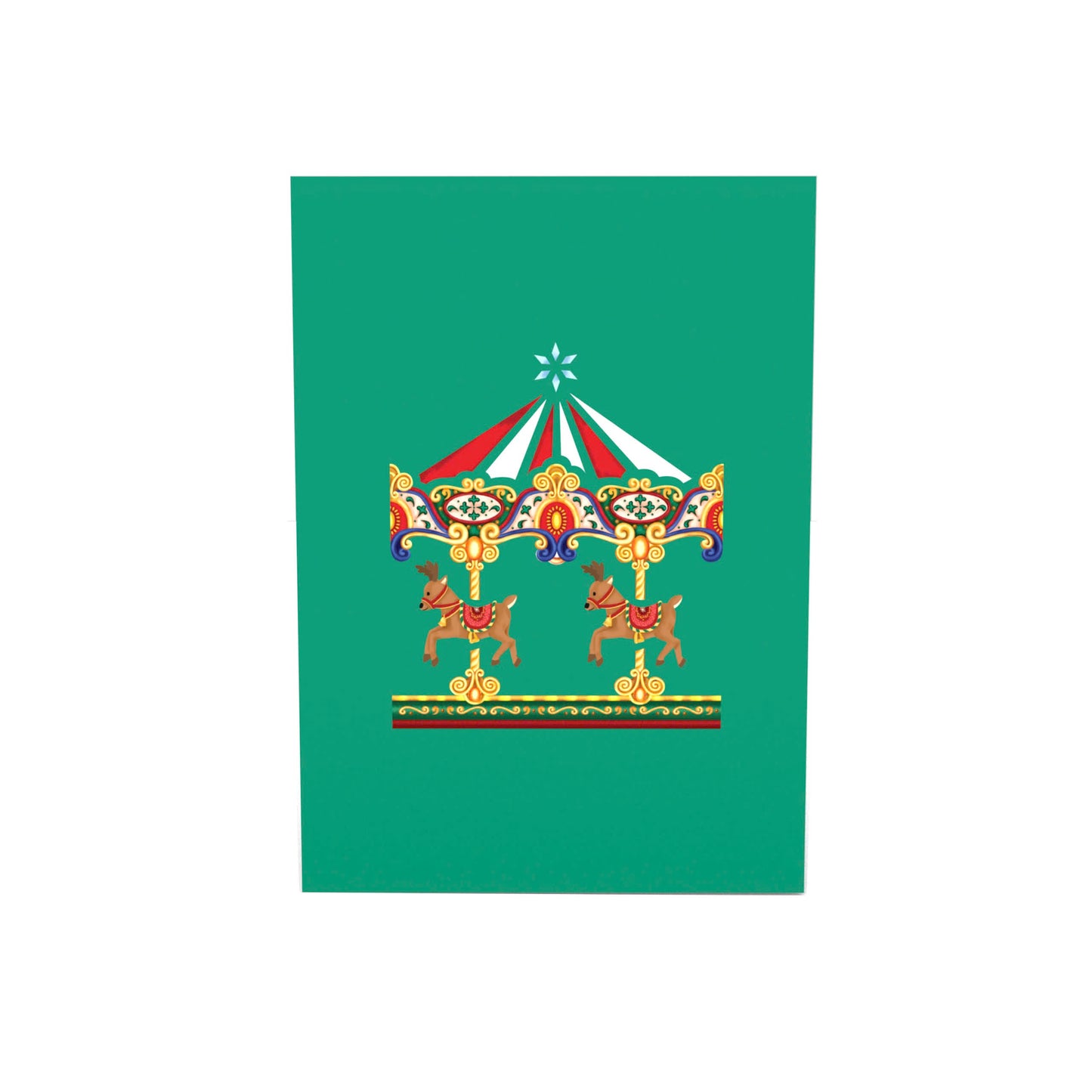 Xmas Carousel Merry Go Pop Up Cards