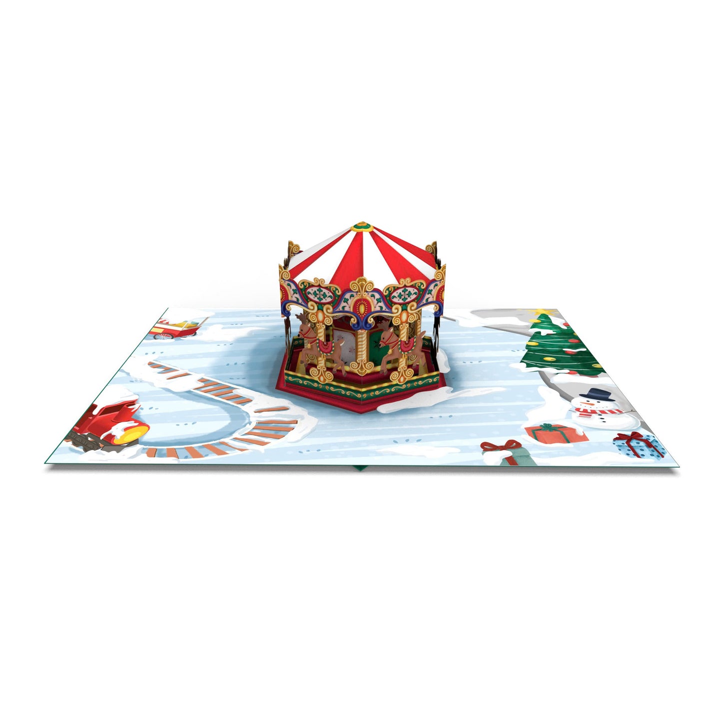 Xmas Carousel Merry Go Pop Up Cards