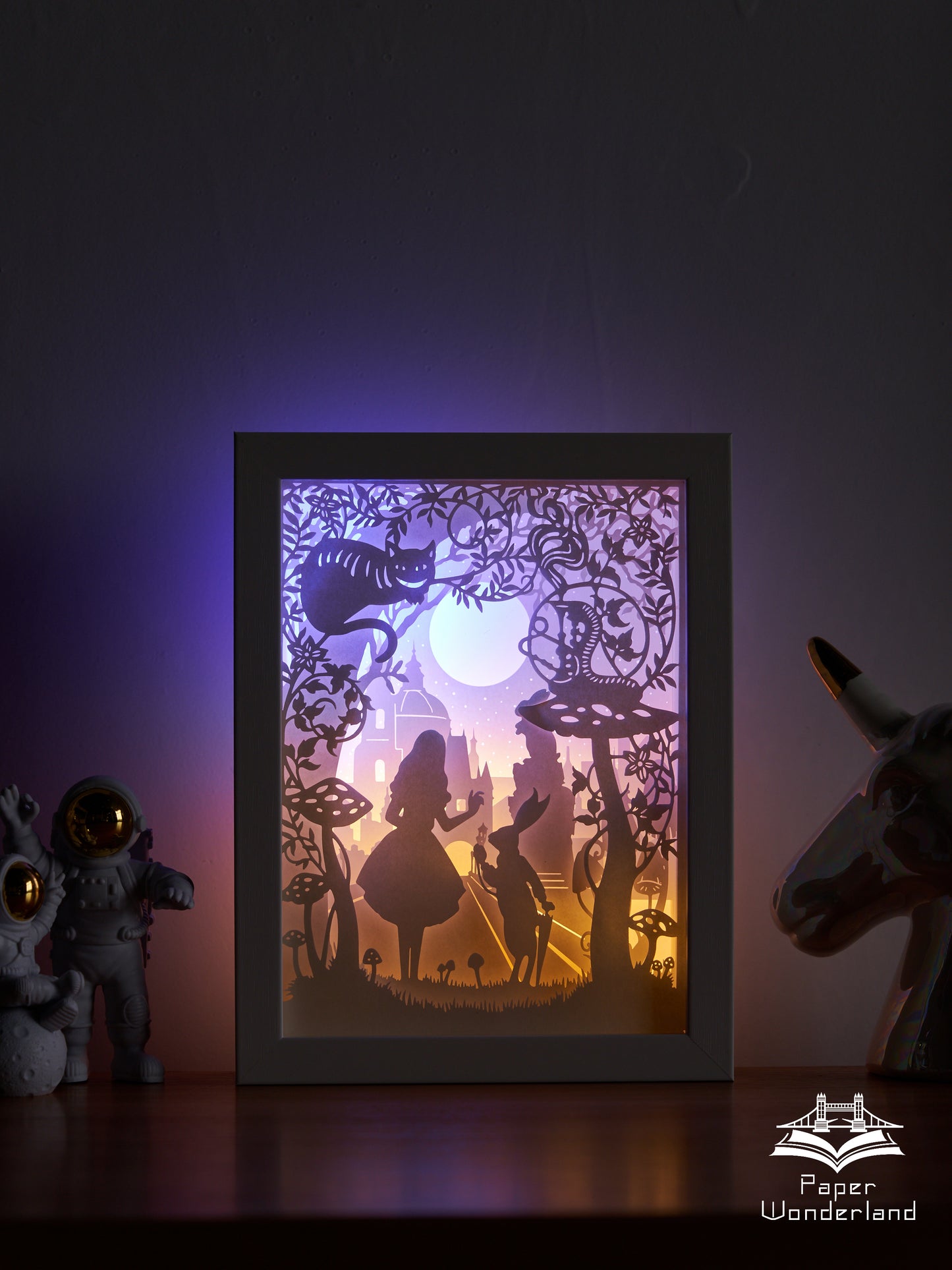Paper Cut Light Box Paper Carving Light Box -Alice