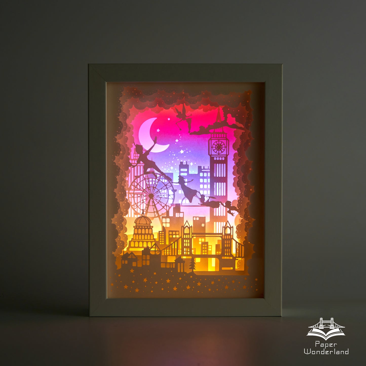 Paper Cut Light Box Paper Carving Light Box -London peter pan