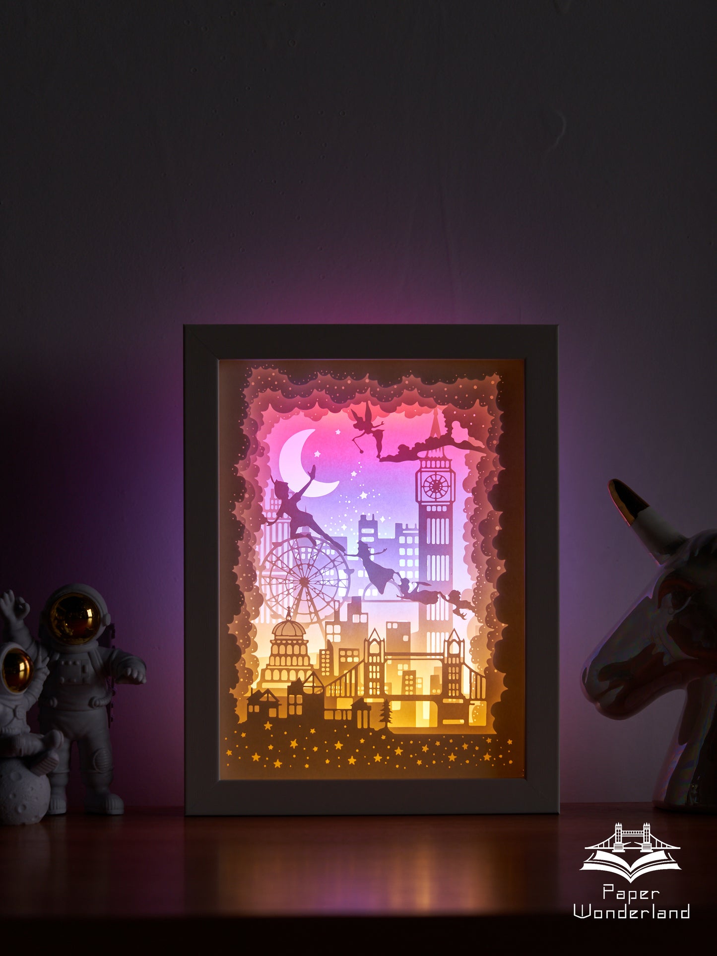 Paper Cut Light Box Paper Carving Light Box -London peter pan