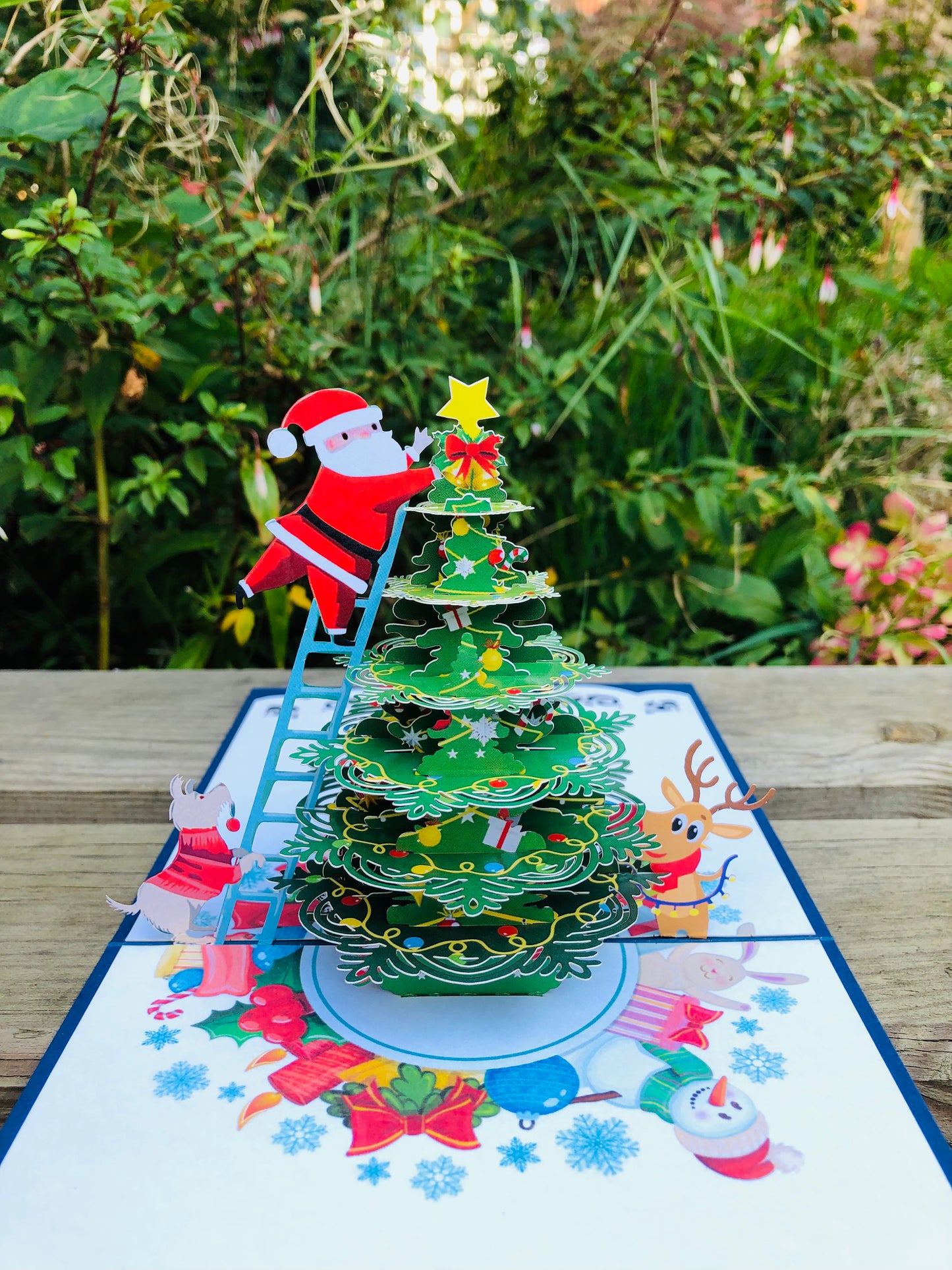 Christmas tree with Santa Claus Pop Up Cards