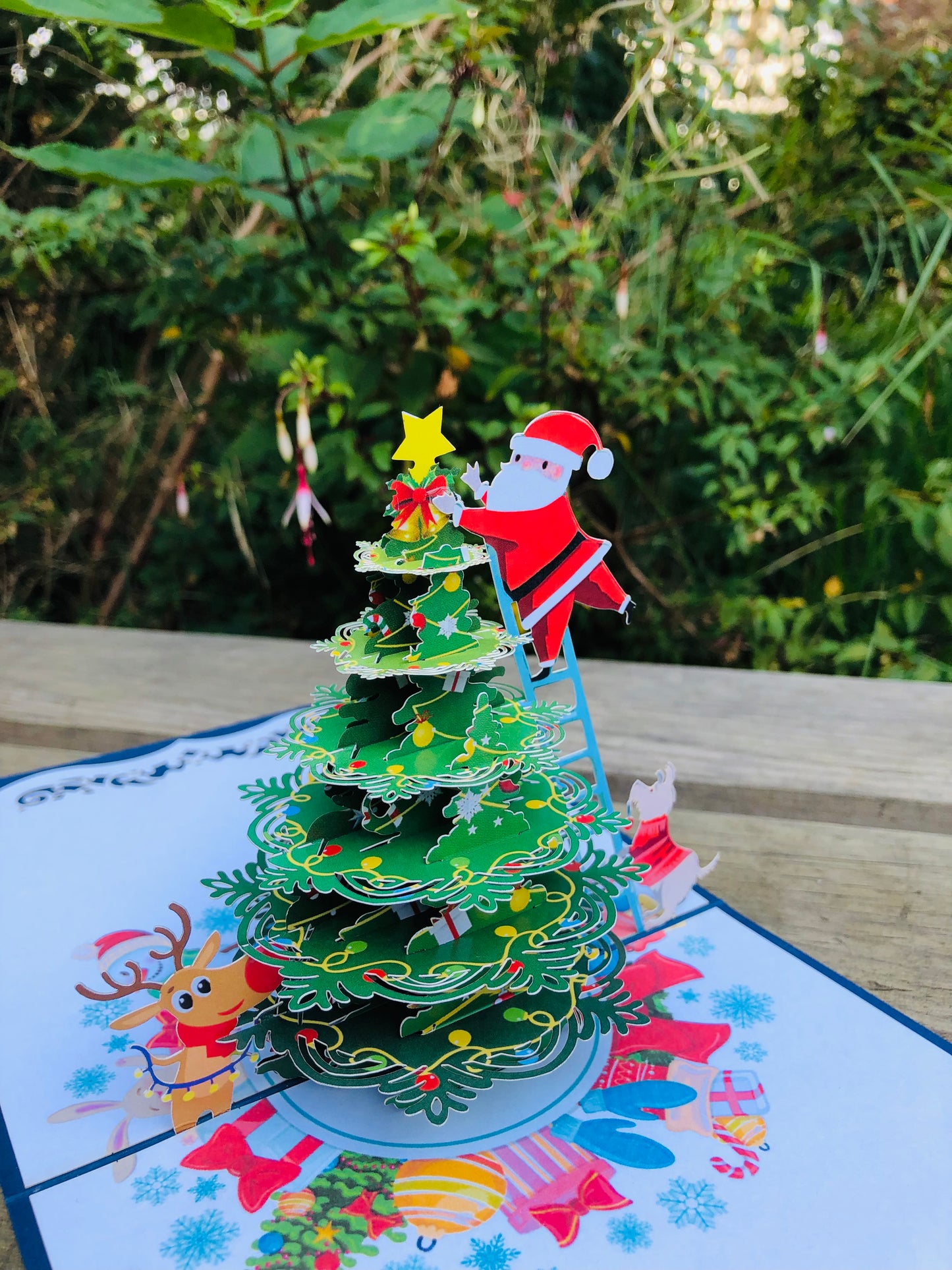 Christmas tree with Santa Claus Pop Up Cards
