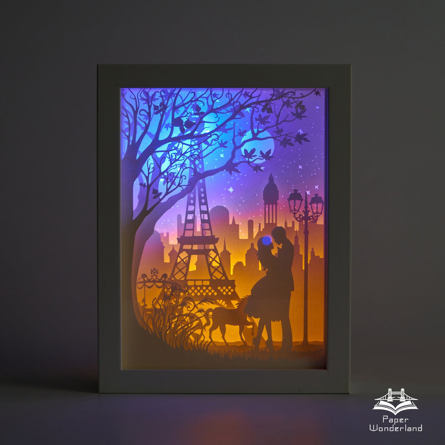 Paper Cut Light Box Paper Carving Light Box -Romantic Pairs