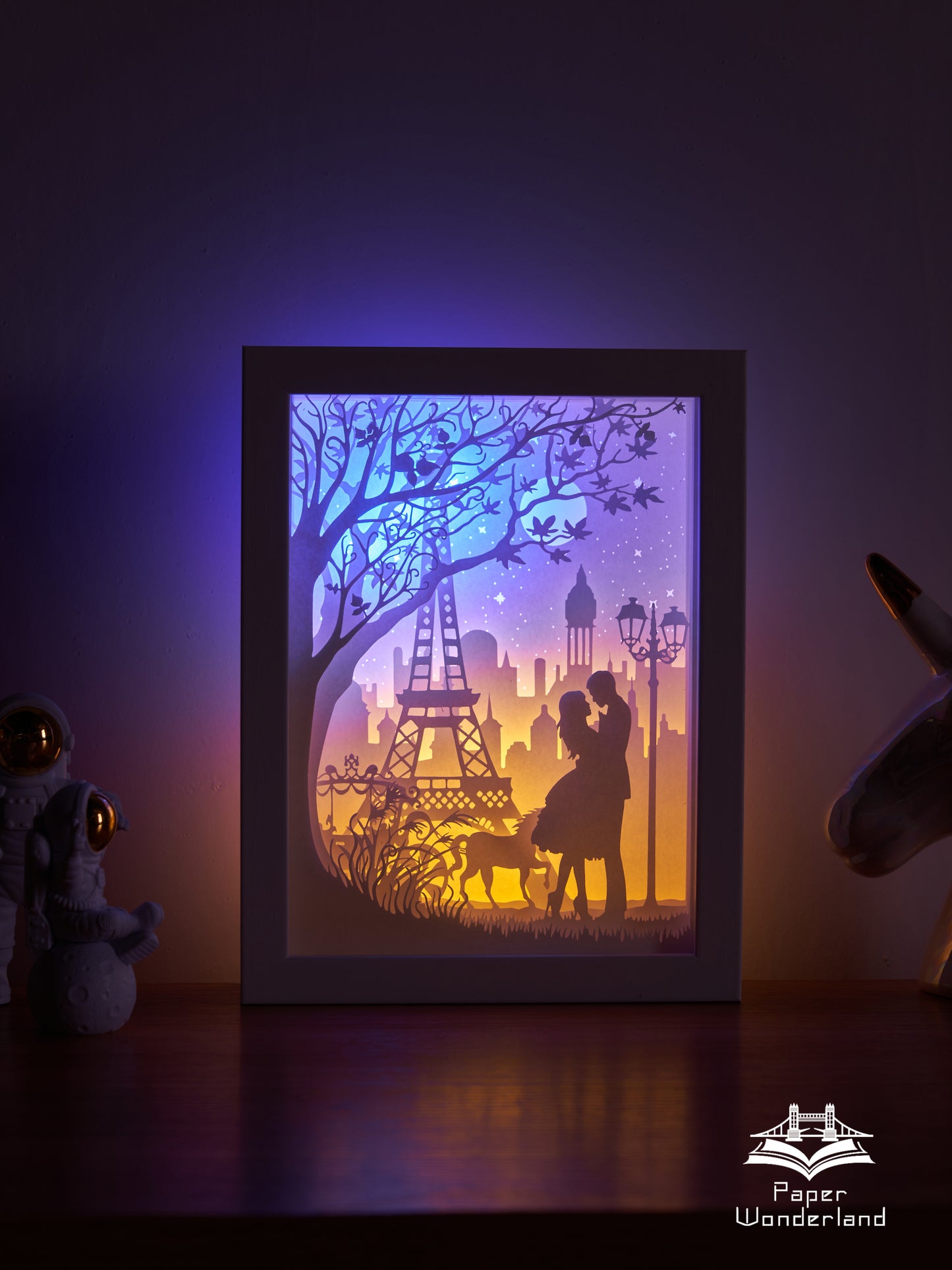 Paper Cut Light Box Paper Carving Light Box -Romantic Pairs