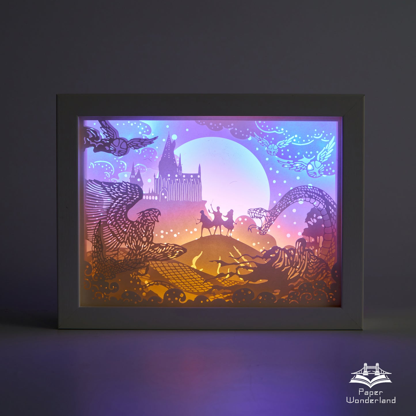 Paper Cut Light Box Paper Carving Light Box -Castle