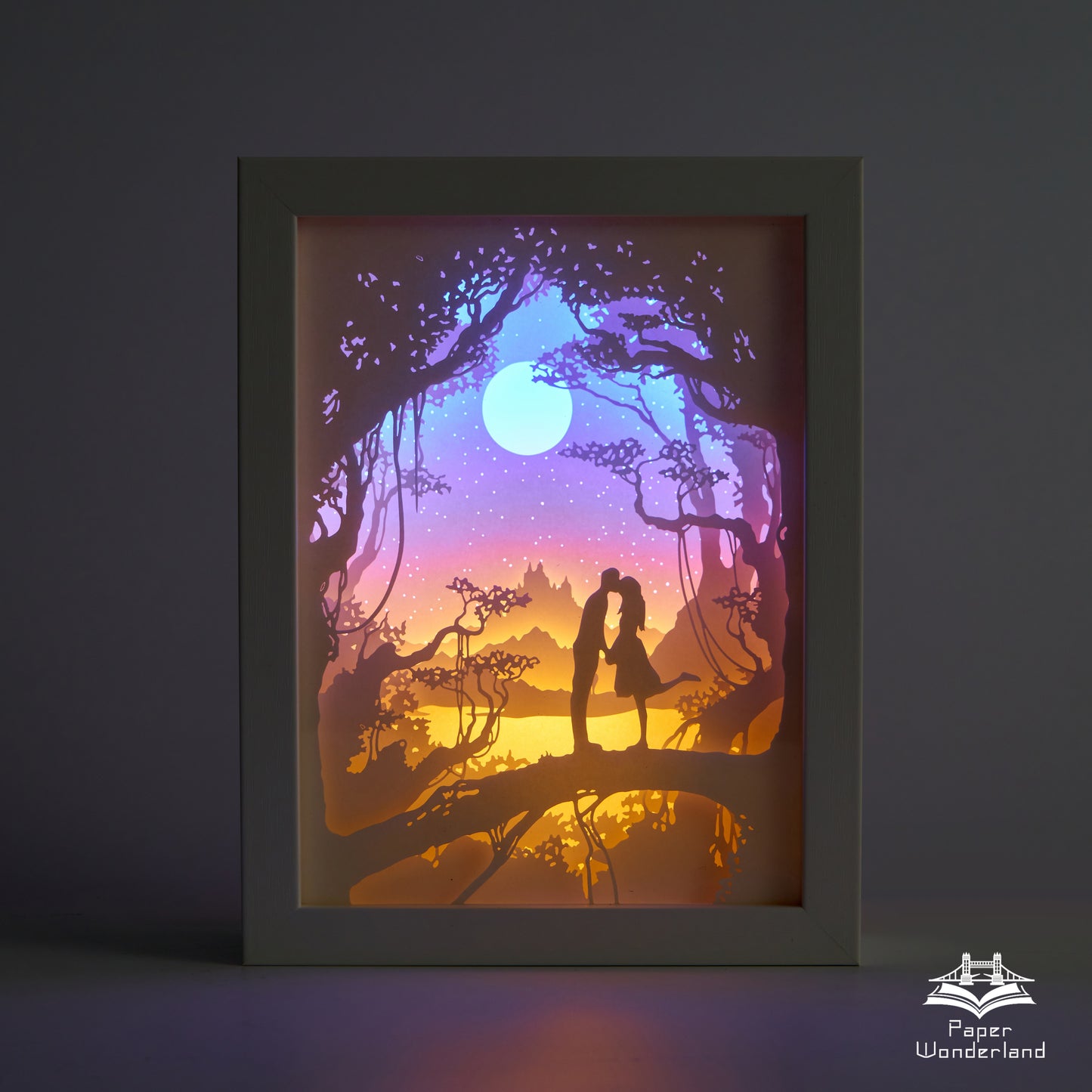 Paper Cut Light Box Paper Carving Light Box -Kiss
