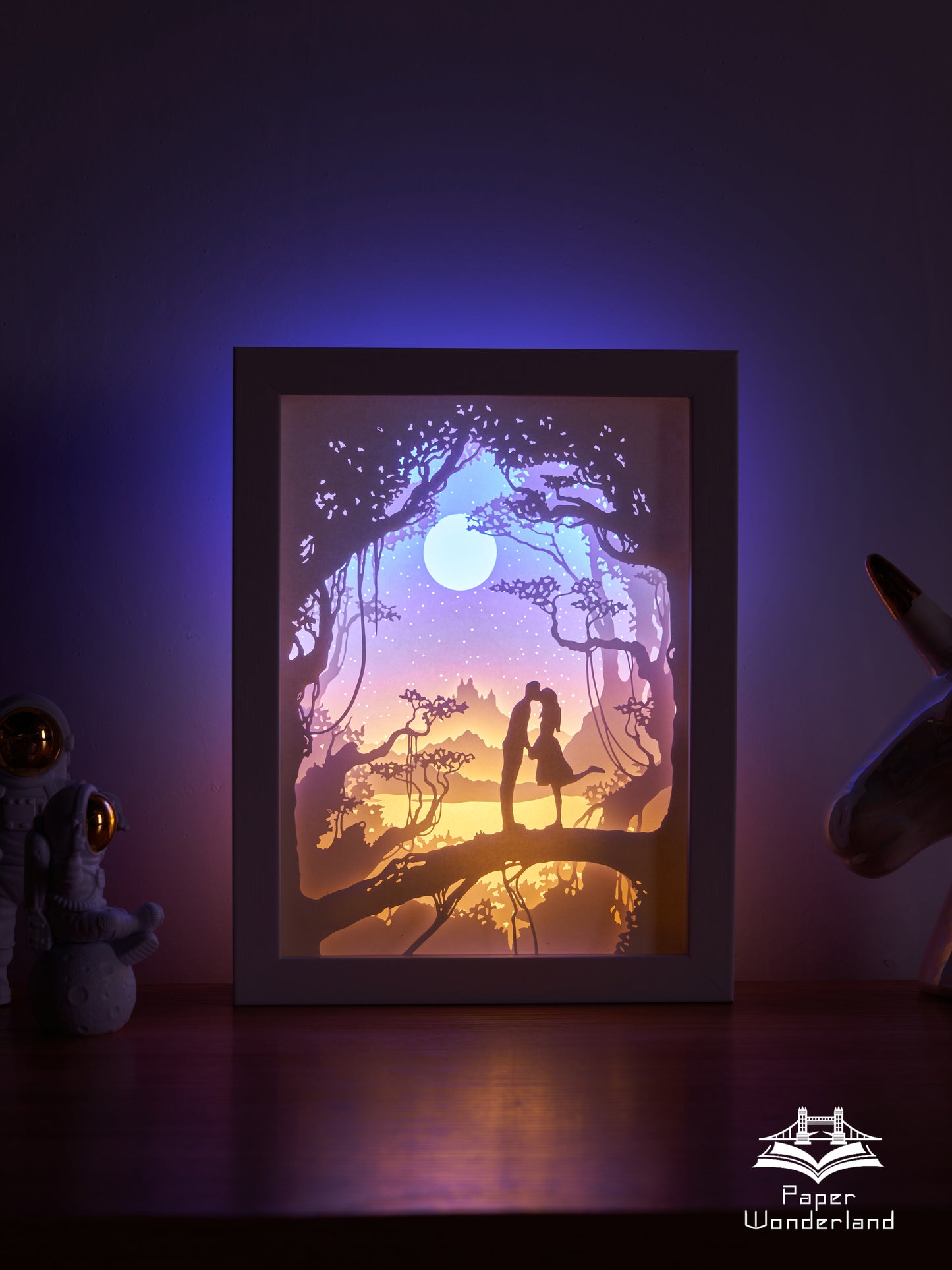 Paper Cut Light Box Paper Carving Light Box -Kiss