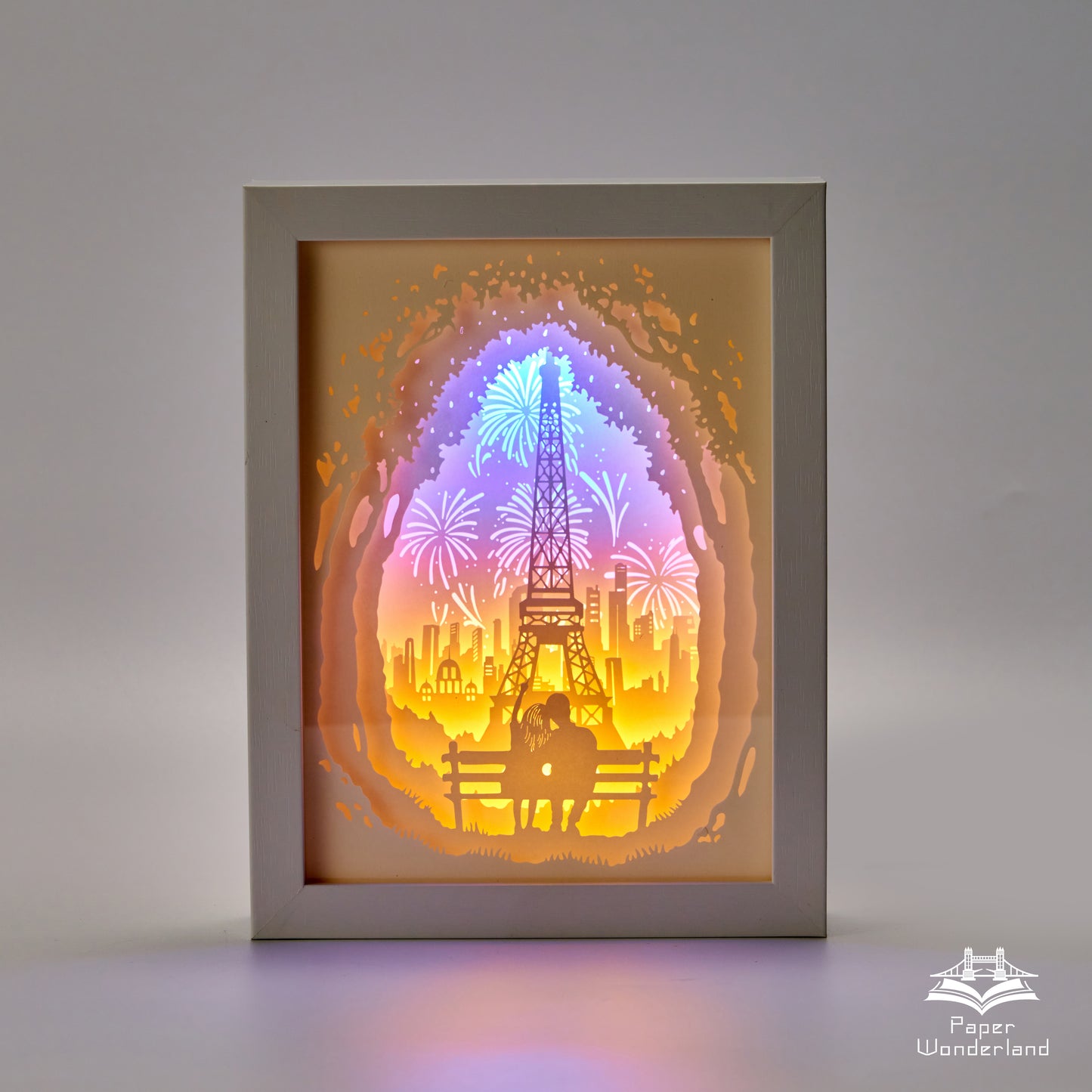 Paper Cut Light Box  Paper Carving Light Box -Bloom in pairs