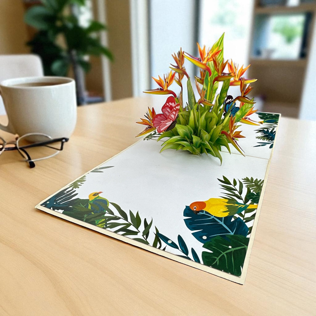 Bird Of Paradise Flowers Pop Up Card