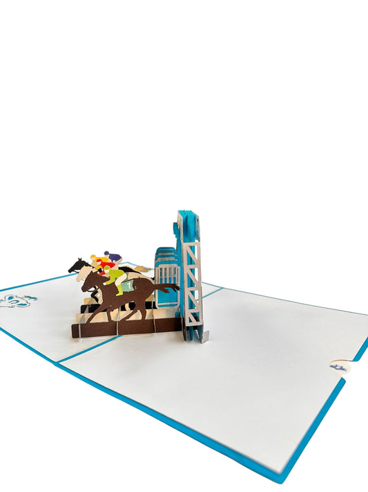 Horse racing pop up card