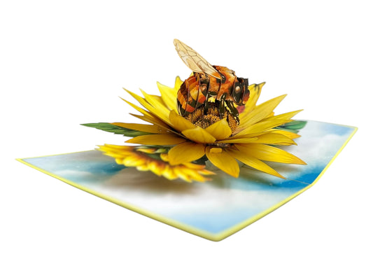 Bee Sunflower Flowers Pop Up Card