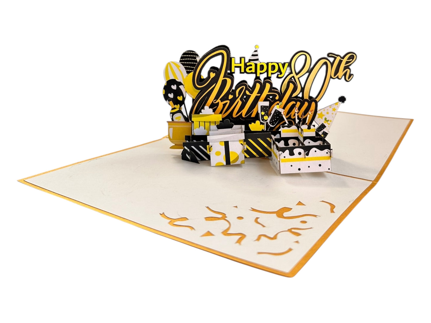 Happy 80th birthday pop up card