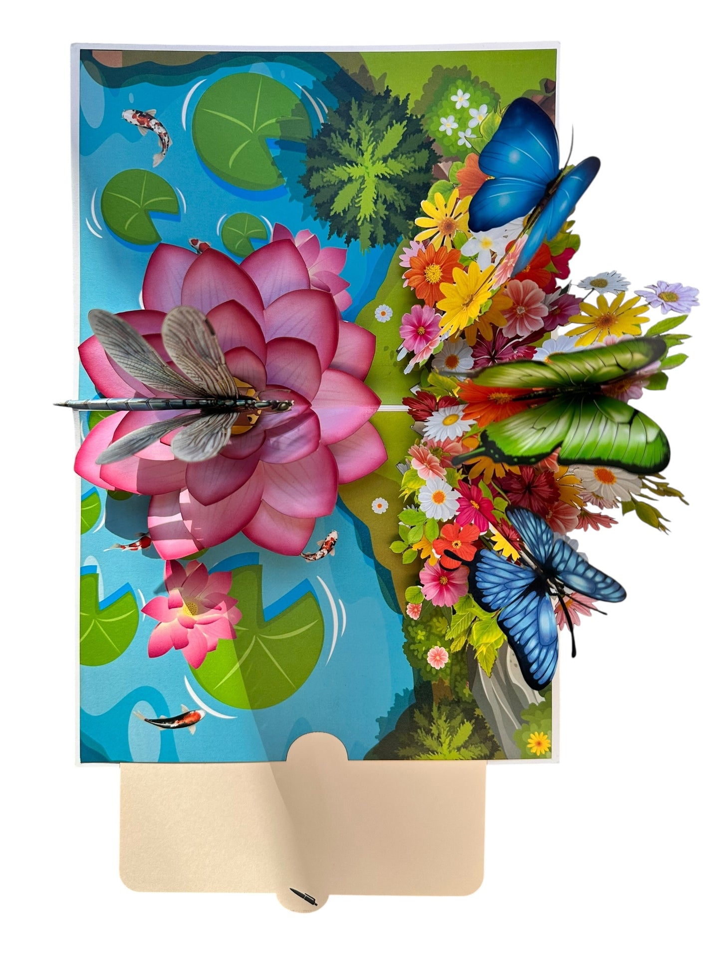 dragonfly and  butterfly  Pop Up Card