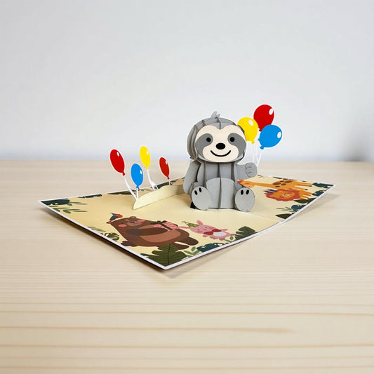 Sloth Birthday  Pop-Up Card